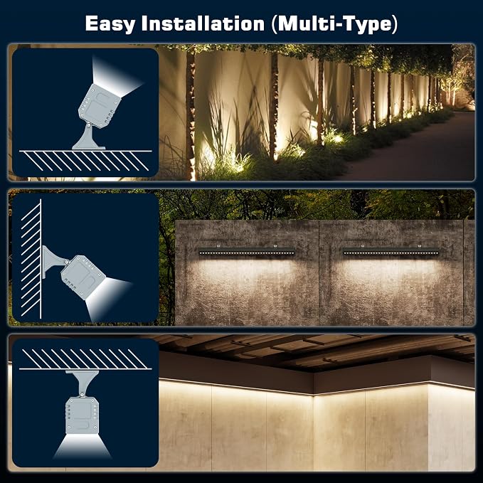 Smart Wall Washer Lights Adjustable Color Temperature 2700K-6500K,72W 9600lm 1%-100% Brightness Dimmable LED Bar Light APP & Remote Control for Outdoor, Compatible with Alexa/Google Assistant - Image 6