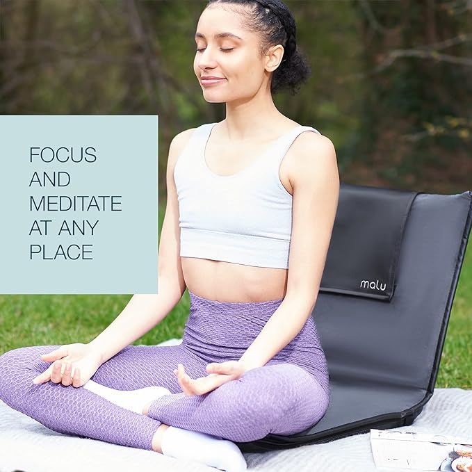 malu Floor Chair Padded w/Back Support - Japanese Chair Meditation Cushion | Comfortable Folding Backrest, Removable Easy Wash Cover (Chair, Extra Large, Forest Green) - Image 8