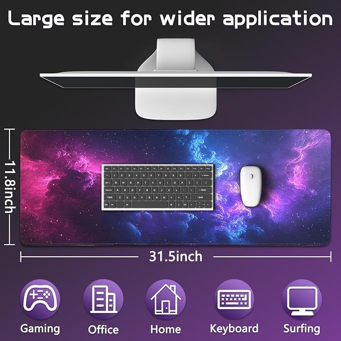 Mouse Pad Gaming - Desk Mat for Keyboard and Mouse - Large Mouse Pads for Desk, Gaming Mousepad with Non-Slip Base, Desks Pad (31.5" X 11.8") for Game, Office and Home - Image 6