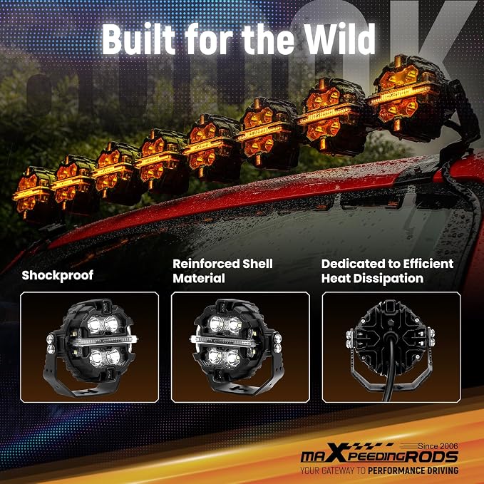 maXpeedingrods 3.5in 160W LED Off Road Lights w/7 RGB Colors Side Shooter - Image 7
