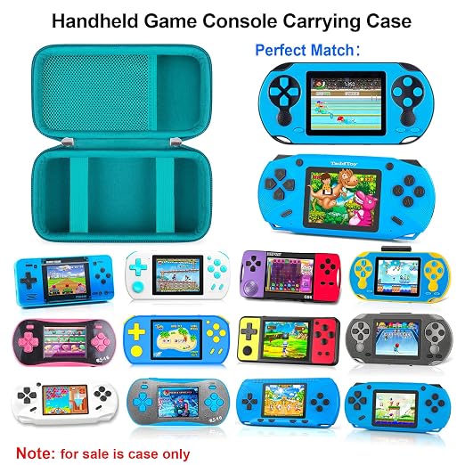 Elonbo Carrying Case for TaddToy/WELLST·G/Beijue/FAMILY POCKET/CCTU/X- JOYKIDS/GREENCREEK/Beico/KAVOYI/GuaiyeyeAP/TEBIYOU Handheld Game Console, Portable Electronic Gaming Player Bag, Green+ - Image 2