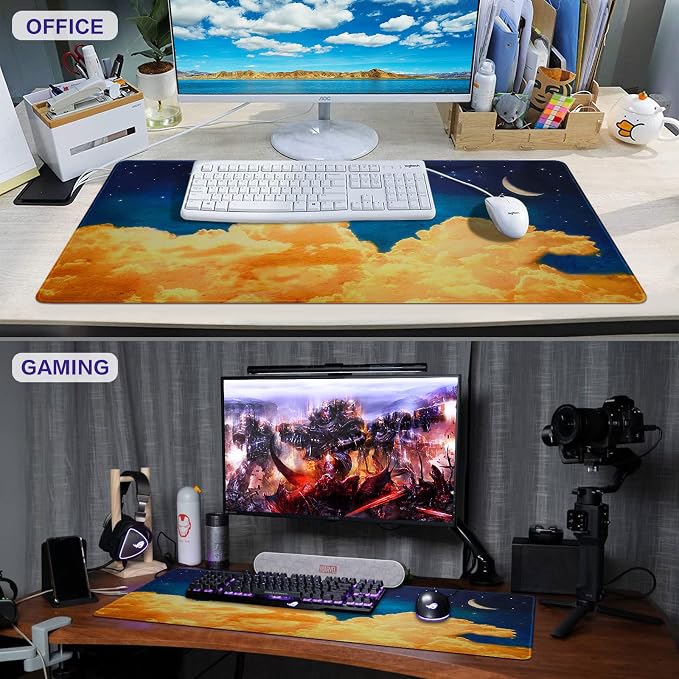 Canjoy Gaming Mouse Pad, 31.5x15.7in Large Mouse Pads for Desk Keyboard Pad | Desk Mat for Keyboard and Mouse Computer Big Full Size Desk Pad with Non-Slip Rubber Base and Stitched Edge for Home Office - Image 7