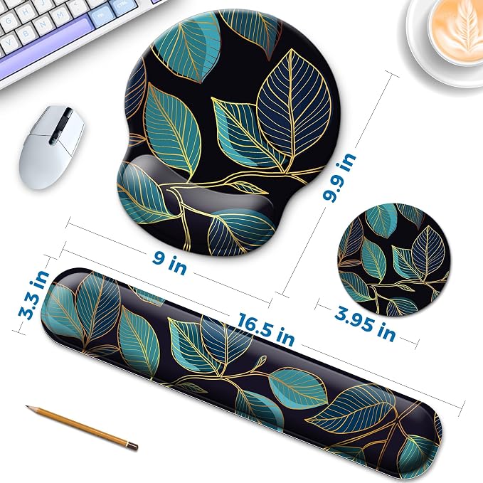 Mouse Pad and Keyboard Wrist Rest Support,Ergonomic Mouse Pad Set - Image 2