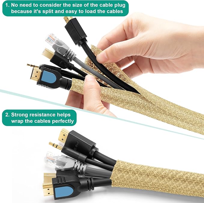 6.6ft 1 inch Gold Cable Sleeve - Image 2