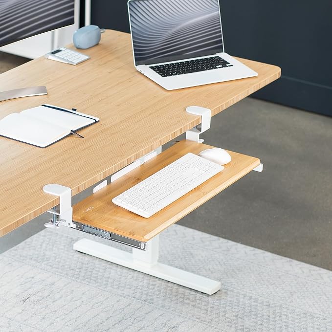 VIVO Real Bamboo Large 27 x 11 in Under Desk Keyboard Tray, MOUNT-KB05O - Image 9