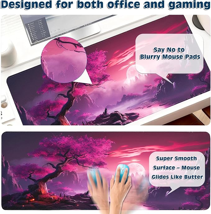 Gaming Mouse Pad, Desk Mat for Keyboard and Mouse, Large Mouse Pad for Desk, Computer Mousepad - Image 4