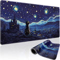 Starry Night Cat Large Gaming Mouse Pad Desk Mat 31.5"x15.7" | Extended Mousepad, Non-Slip Rubber Base , Stitched Edges, for Computer/Laptop/Office/Home by Mcapirivo
