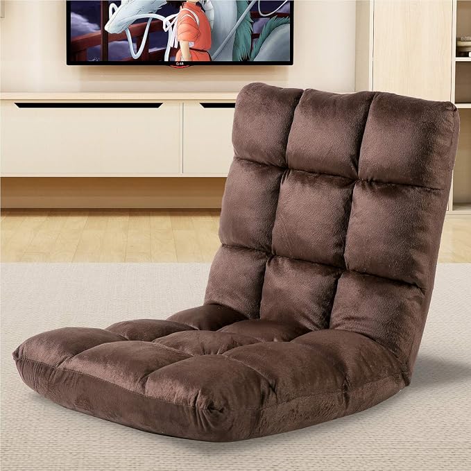 Indoor 5-Position Adjustable Floor Chair with Back Support Folding Padded Gaming Sofa Chair, Lounge Chair for Adults Video Gaming, Perfect for Meditation, Reading QL050-CO - Image 8