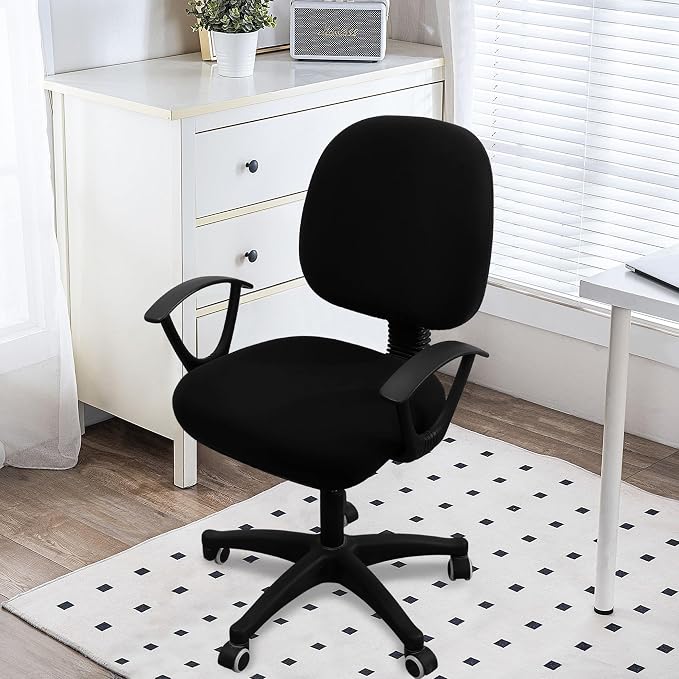 Smiry Stretch Printed Office Computer Desk Chair Covers for Seat & Backrest | Stretch Fit, Soft Fabric Universal Washable Removable, Anti-Dust Rotating Chair Slipcovers Protector - Image 2