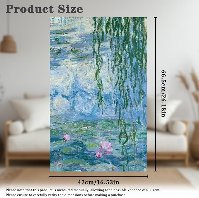 Pond Water Lilies Print Headrest Cover for Small Recliner 2 Pcs - Waterproof Stretchable Slipcover with Non-Slip Back & Fixing Nails, Washable Fabric Protector (Fits Most Chairs) - Image 6