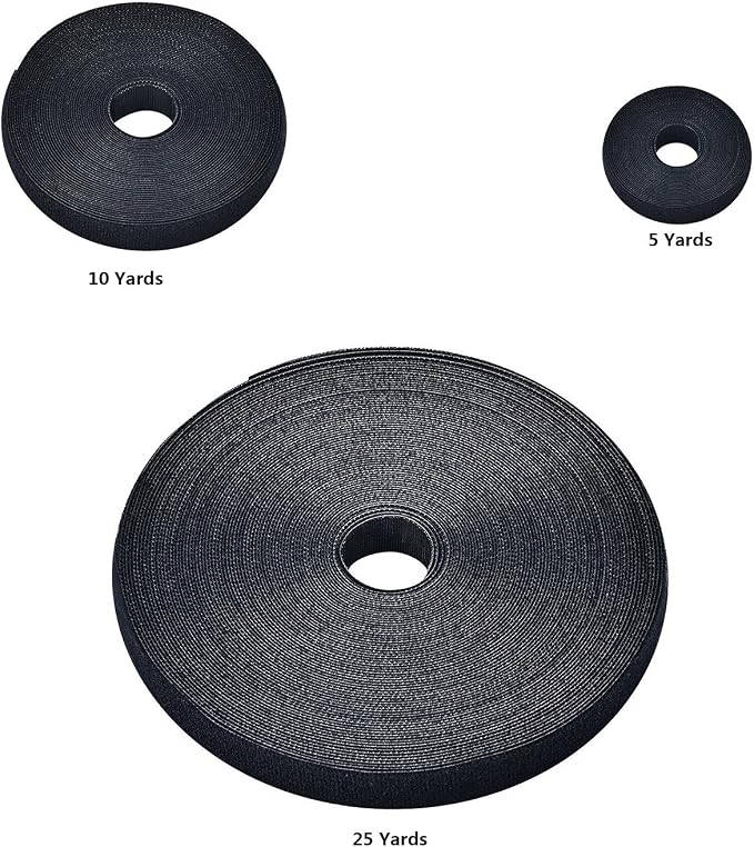 Reusable Fastening Tape Cable Ties 3/4 Inch Double Side Hook Roll (10 Yard, Black Upgraded Version) - Image 6