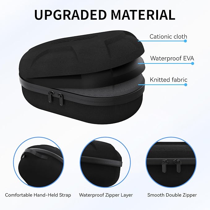 APEXINNO Large Carrying Case for Meta Quest 3, Quest 3S, Oculus Quest 2, and Apple Vision Pro – Hard Travel & Storage Bag Fits VR Headset with Elite Strap and Accessories - Image 3