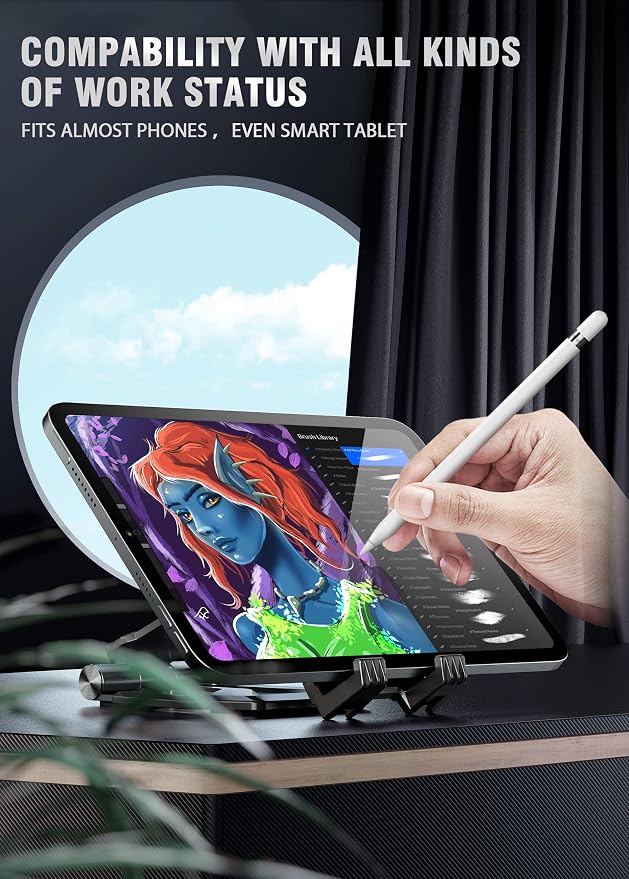 SUPCASE Adjustable Foldable Tablet Stand, Portable Desktop Holder, Black - Image 5