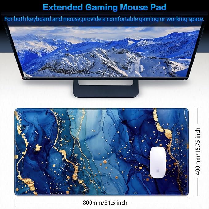 Canjoy Gaming Mouse Pad, 31.5x15.7in Large Mouse Pads for Desk Keyboard Pad | Desk Mat for Keyboard and Mouse Computer Big Full Size Desk Pad with Non-Slip Rubber Base and Stitched Edge for Home Office - Image 2