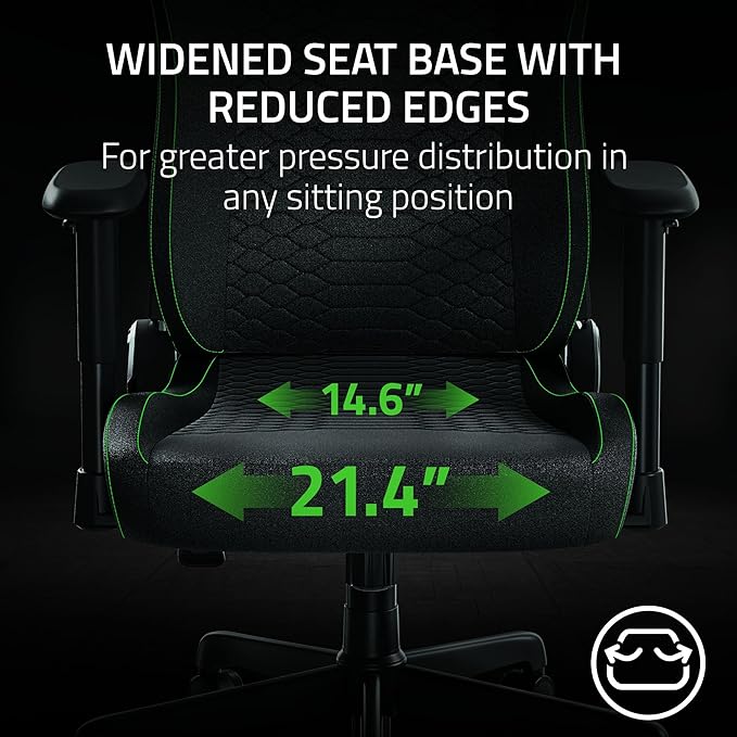 Razer Iskur V2 X Ergonomic Gaming Chair, Black | Built-In Lumbar Support, Wide Seat, High Density Foam Cushions, Adjustable 152 Degree Recline, 2D Armrests, Plush Fabric - Image 5