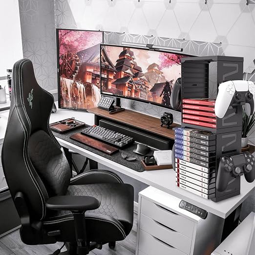 ASFSKY Video Game Storage Tower, 24-Game Organizer with 4 Controller Hooks - Image 7