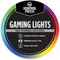 KontrolFreek Gaming Lights: LED Strip Lights, USB Powered with Controller, 3M Adhesive for TV, Console, PC, Wall (9 ft) by KontrolFreek