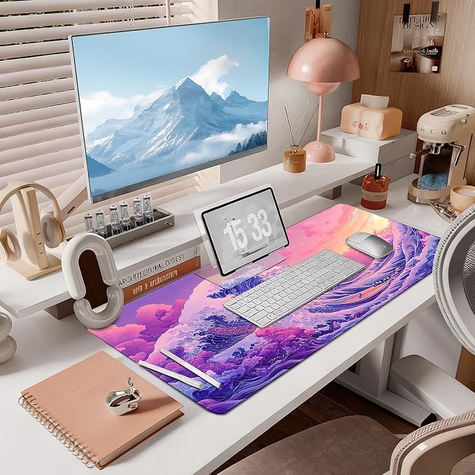 Mouse Pad Gaming - Desk Mat for Keyboard and Mouse - Large Mouse Pad for Desk, Mousepad (35.4" X 15.7") with Non-Slip Base, Desks Pad Mat Office and Home - Image 7