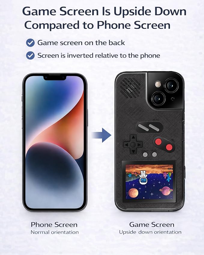 Game Phone Case, 168 Built-in Small Video Games, Black, Compatible with iPhone 12 Mini - Image 6
