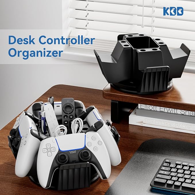 KDD Controller Organizer for Desktop - 360°Rotatable Controller Holder with Storage Box - Universal Stand for 4 Controllers, Desk Organizer for Switch Remote Control Pen Gamer Accessories - Image 8