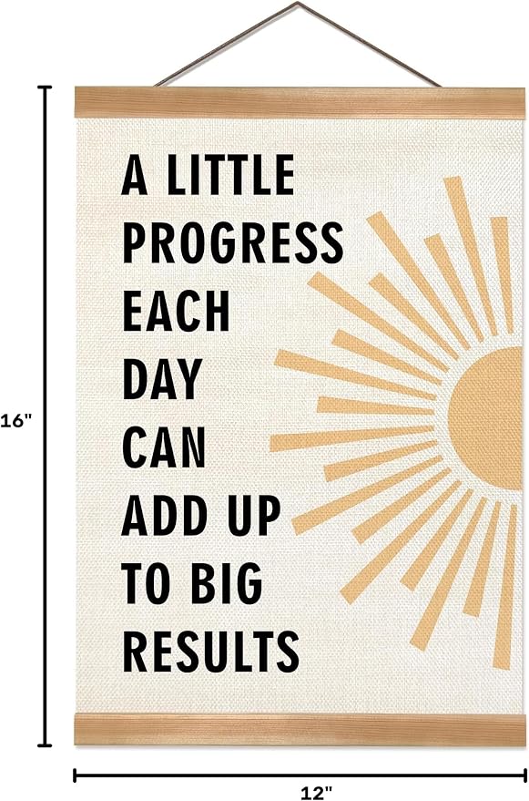 ZTGDA Positive Affirmations Wall Decor– Mental Health Wall Art with Wood Frame,Motivational Hanging Poster for Therapy Room, Counseling Office or Classroom Decor 12x16inch (Progress) - Image 8