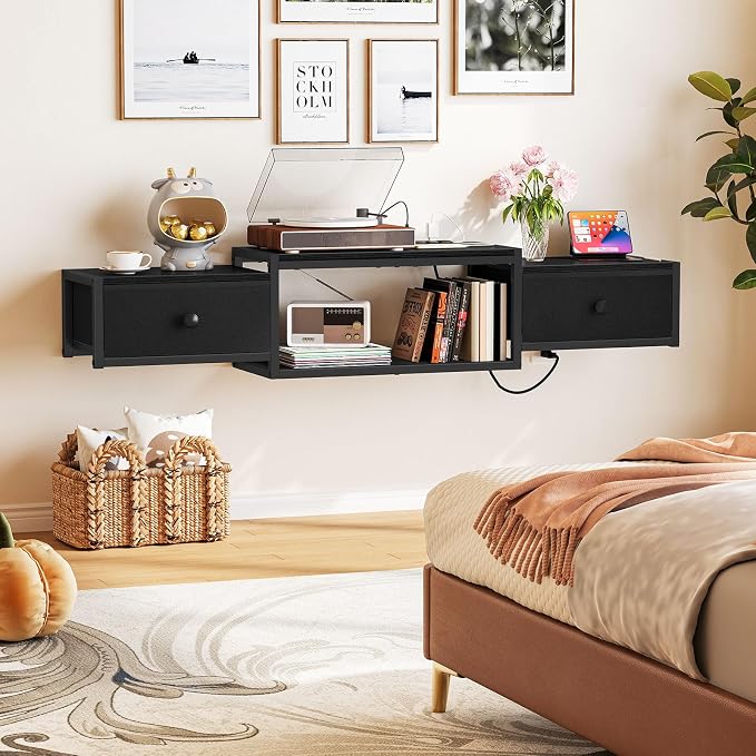Snughome Floating TV Stand, Floating Entertainment Center for TVs up to 60" - Image 4