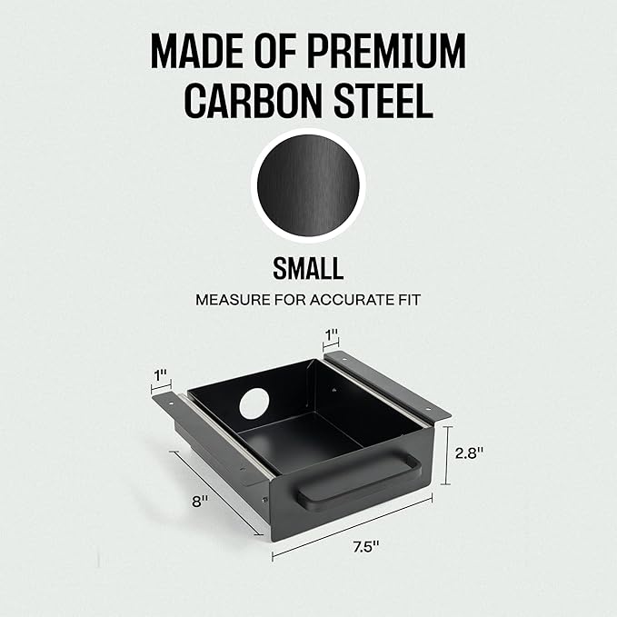 Under Desk Drawer Slide Out Attachment - Carbon Steel Undermount Table Drawer with Cable Management, Pull Out Add-On Storage for Office & Standing Desks (7.5" x 8" x 2.8") - Image 2