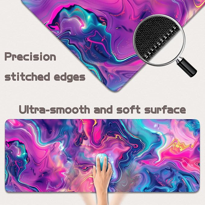 Gaming Mouse Pad - (31.5"×11.8") Topographic Large Mouse Pads for Desk - Desk Mat for Keyboard and Mouse with Non-Slip Base, Desks Pad Matfor Game/Office & Home - Image 2
