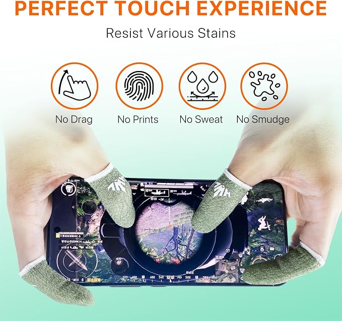 10 Pack Silver Fiber Dedales Gamer Profesionales Anti Slip Sweat Proof Gaming Finger Thumb Sleeves Cots Breathable Mobile Phone Gamer Gloves Guantes para Durable Covers for Pubg - Image 4