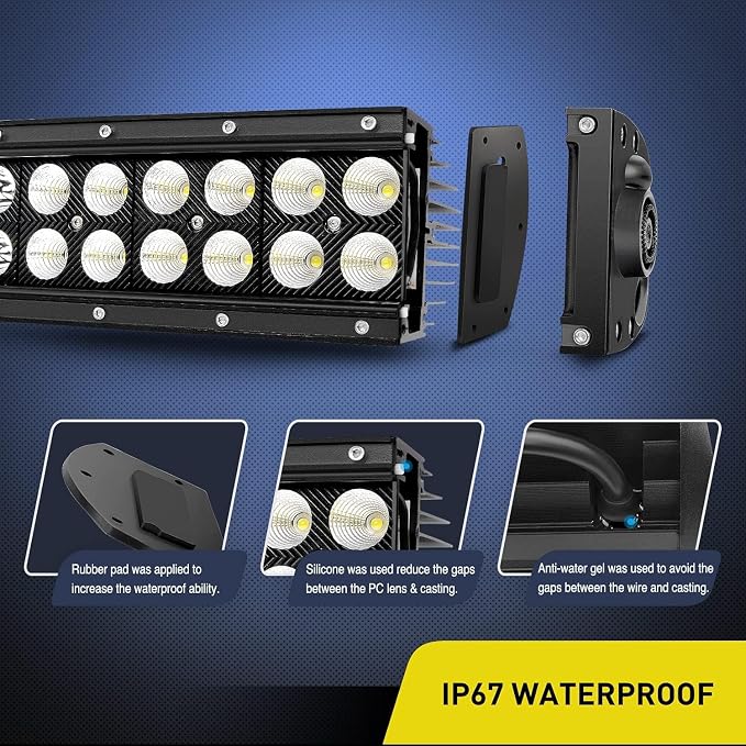 Nilight - ZH410 32Inch 180W Curved LED Light Bar Work Light Spot Flood Combo Offroad Driving Lights with 16AWG Wiring Harness Kit， 2 Year Warranty - Image 4
