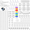 193 PCS Cable Management Kit - 4 Cable Sleeve, 57 Self Adhesive Cable Clips, 12 Hanging Strips, 12 Cable Organizer Straps and 100 Fastening Cable Ties for TV Computer Under Desk (White) by Unknown