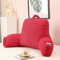 Reading Pillow for Sitting in Bed with Arm,Red Corduroy,M | Sitting Pillow for Teens Back Support,17" Backrest Pillow Supports Reading,Gaming & Relaxing in Bed,Couch,or Floor by PAJEO