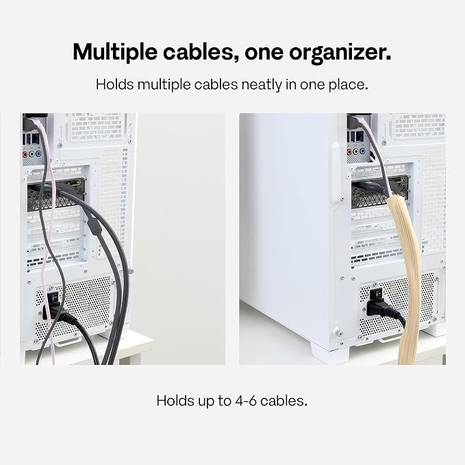 Pixio 10FT Tubing Cable Sleeve – Beige 1/2 inch Flexible Cable Management Sleeve for PC, Gaming, TV & Office, Wire Organizer for Desk Cable Cleanup - Image 4