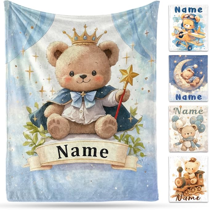 Ship Next Day, Custom Name Blanket - Printed in USA, Personalized Baby Blankets for Girls, Baby Blanket with Name, Ultra-Soft Cozy Fleece Blankets, Gifts for Boys & Girls Kids Teen Girl New Mom by Unknown