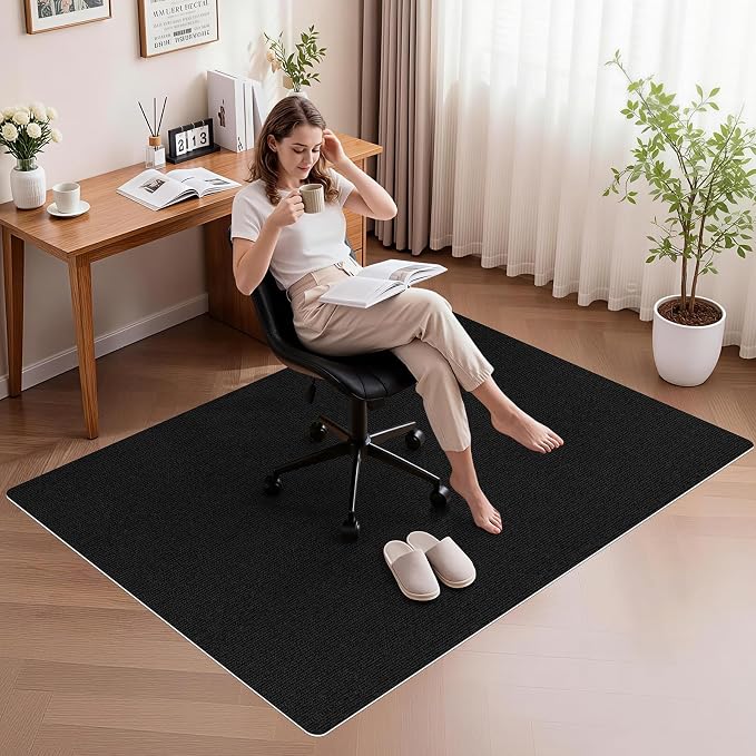 Sycoodeal Office Chair Mat for Hardwood Floor,Slip Resistant Floor Mat for Rolling Chairs,Easy to Clean,Large Floor Protector Office Computer Gaming Chair,Black(36"x55") - Image 6
