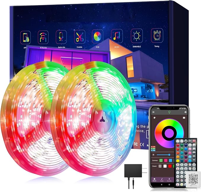 Ledagic Led Lights for Bedroom 250ft (2 Rolls of 125ft), RGB Led Lights by Ledagic