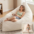 HUGHEAVEN Giant 3-in-1 Bean Bag Chair (76"x55") Oversized Floor Sofa Couch | Comfortable giant floor cushion with back support for adults. Washable cover memory foam lounge sofa for movie nights. by HUGHEAVENBeanBagChairs