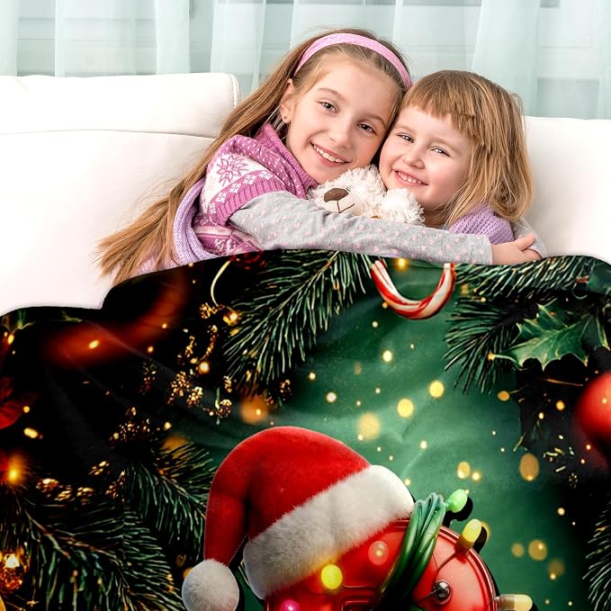 Ship Next Day, Custom Christmas Blanket - Merry Christmas Personalized Blanket, Xmas Gifts for Family Mom Dad Daughter Son Grandkids, for Teen Girls Women Man, Stocking Stuffers - Image 2