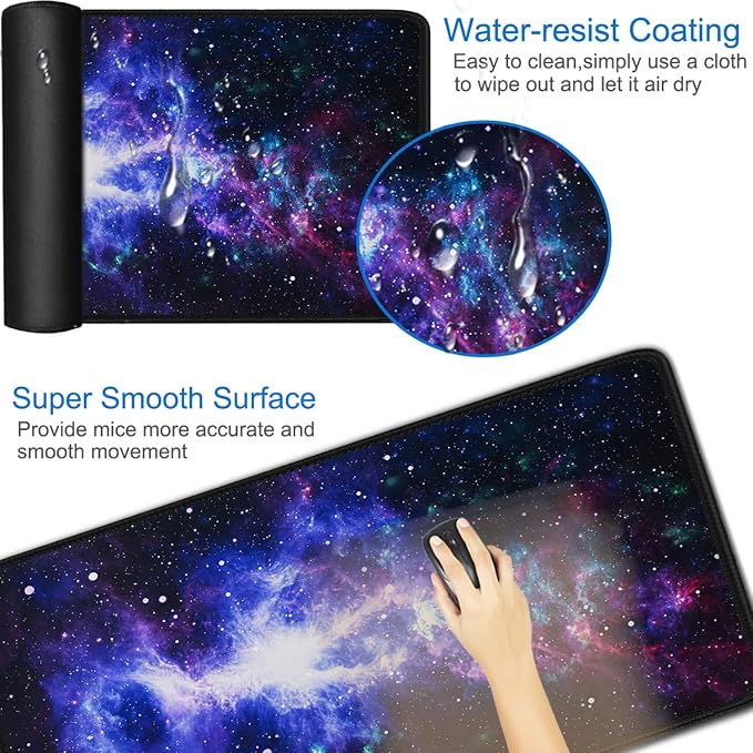 Large Mouse Pad, 31.5x15.7 inch Large Gaming Extended Computer Keyboard Mouse Mat, Water Resist Non-Slip Mousepad Rubber Base Long XXL Desk Mouse Pad for Work & Gaming, Office & Home - Image 3