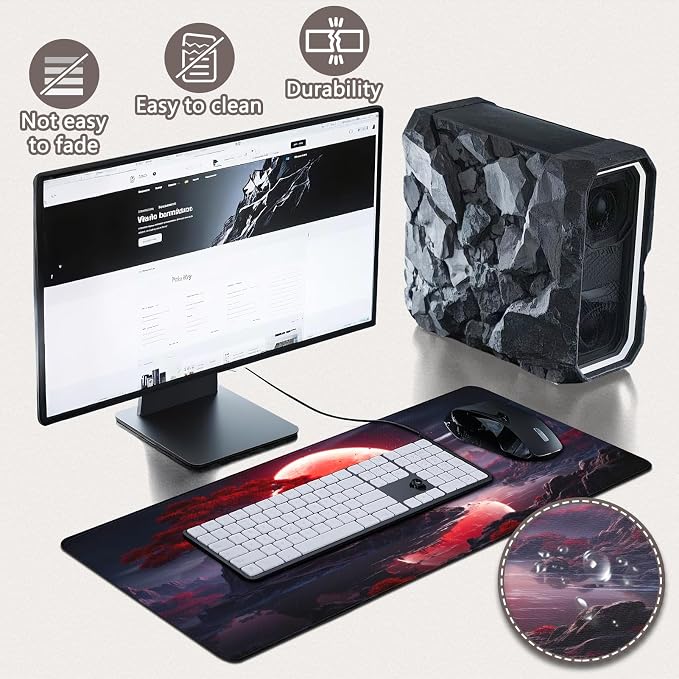 Gaming Mouse Pad - (31.5"×11.8") Japanese Anime Large Mouse Pads for Desk - Desk Mat for Keyboard and Mouse with Non-Slip Base, Desks Pad Matfor Game/Office & Home - Image 4