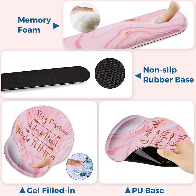 Mouse Pad and Keyboard Wrist Rest Support,Ergonomic Mouse Pad Set - Image 5