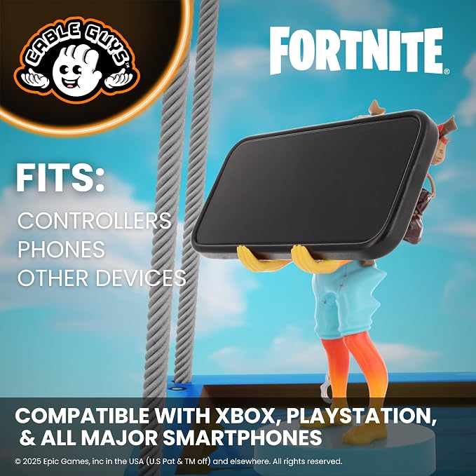 Cableguys Fortnite Fishsticks Controller Holder & Phone Stand - Gaming Setup Accessories for Desk and Game Room, Controller Stand Compatible with Xbox, PlayStation & Most Standard Game Controllers - Image 6