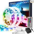 dalattin Led Lights for Bedroom 130ft RGB Led Strip Lights Color Changing Kit with 44 Keys Remote Controller and 24V Power Supply Led Light Strips Indoor Decoration,2 Rolls of 65ft by dalattin