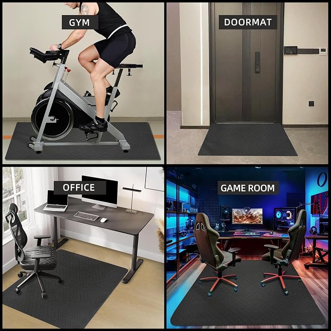 Office Chair Mat for Hard Floor, 63"x51" Large Computer Chair Mat, Multi-Purpose Desk Floor Protector for Work, Home, Gaming - Image 7