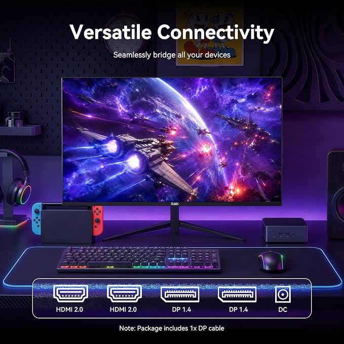 27 Inch Gaming Computer Monitor, 240Hz, FHD(1920 ×1080) | 99% sRGB, MPRT 1ms, IPS, 300cd/m², AMD FreeSync, Crosshair & Eye-Care Tech, HDMI 2.0, DP 1.4, Supports Wall-Mounted - Image 6