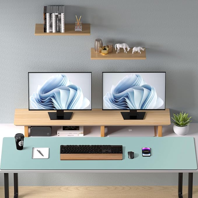Aothia Faux Leather Desk Mat – Large Mouse Pad, Non-Slip PU Leather Blotter, Waterproof Writing Surface for Office and Home (Light Blue, 47.2" x 23.6") - Image 9