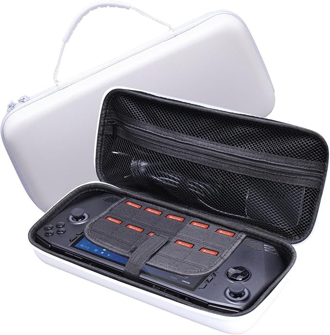 Portable Travel Daily Carry Case for MSI Claw A1M 7" 2024 Hard Sleeve Shell Cover Handheld Game Console Skin Protective Storage Bag with Non-Slip,Anti-Collision,Shockproof (White) - Image 3