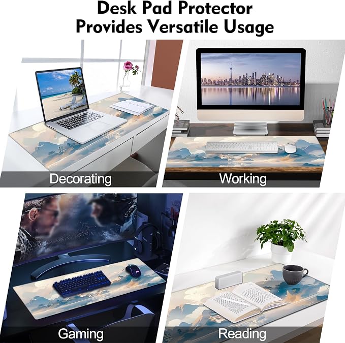 Galdas Gaming Mouse Pad XXL XL Large Long Extended Big Mousepad Non-Slip Rubber Keyboard Mouse Pad with Stitched Edges for Laptop Home Office (31.5x11.8x0.08 Inch) -Cloud Scenery - Image 7