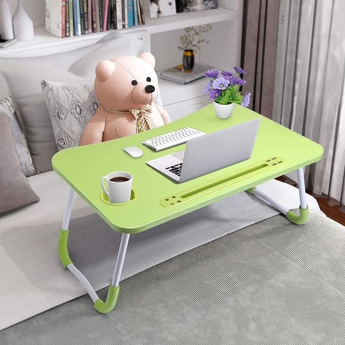 Slendor Foldable Lap Desk with Cup Holder for Bed, Couch, Floor - Image 2