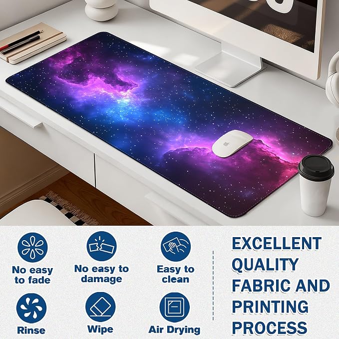 Mouse Pad Gaming - Desk Mat for Keyboard and Mouse - Large Mouse Pad for Desk, Mousepad (35.4" X 15.7") with Non-Slip Base, Desks Pad Mat Office and Home - Image 3